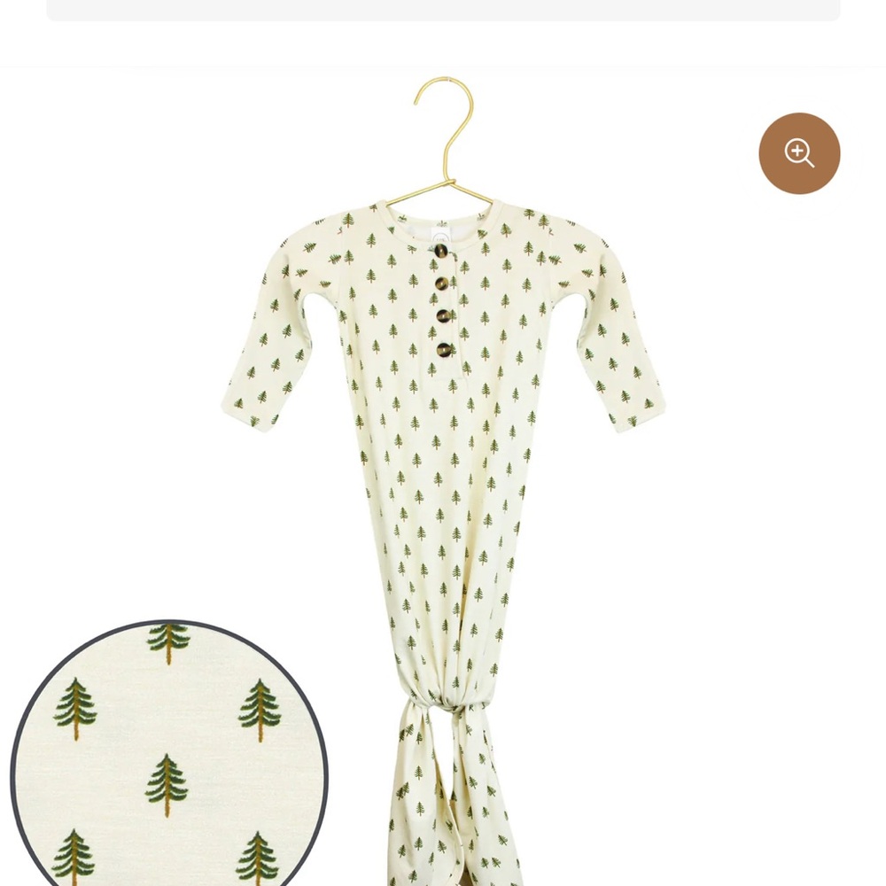 Lou Lou & Company pine gown and hat in newborn size